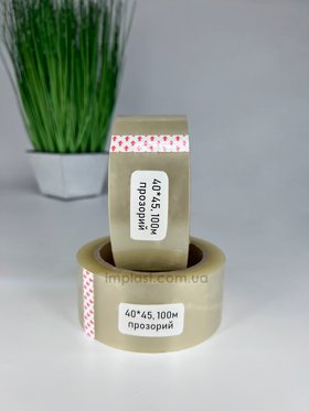 Клейка стрічка (скотч) прозора, 45мм*100м