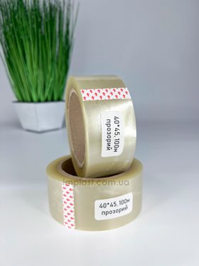 Клейка стрічка (скотч) прозора, 45мм*100м